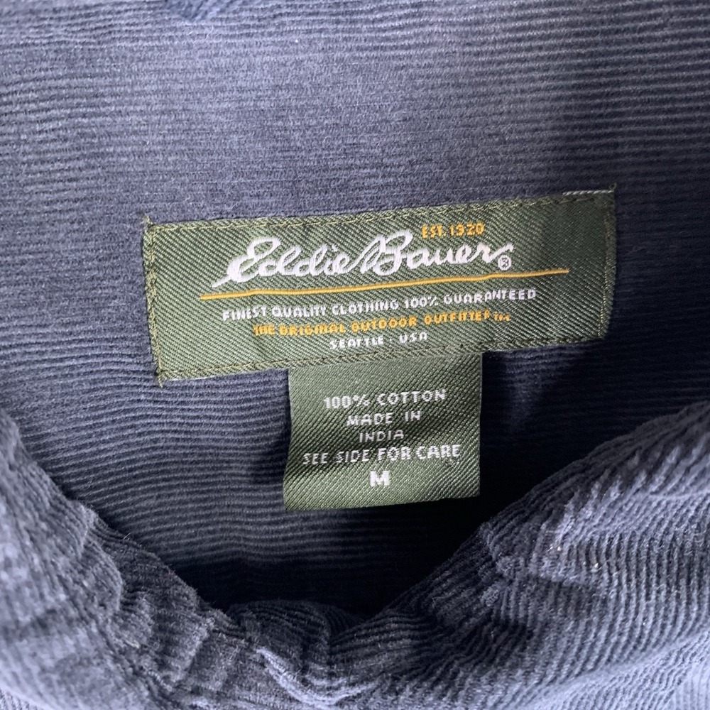 Eddie Bauer Corduroy Shirt Button Down Black Women's Medium - Picture 4 of 11